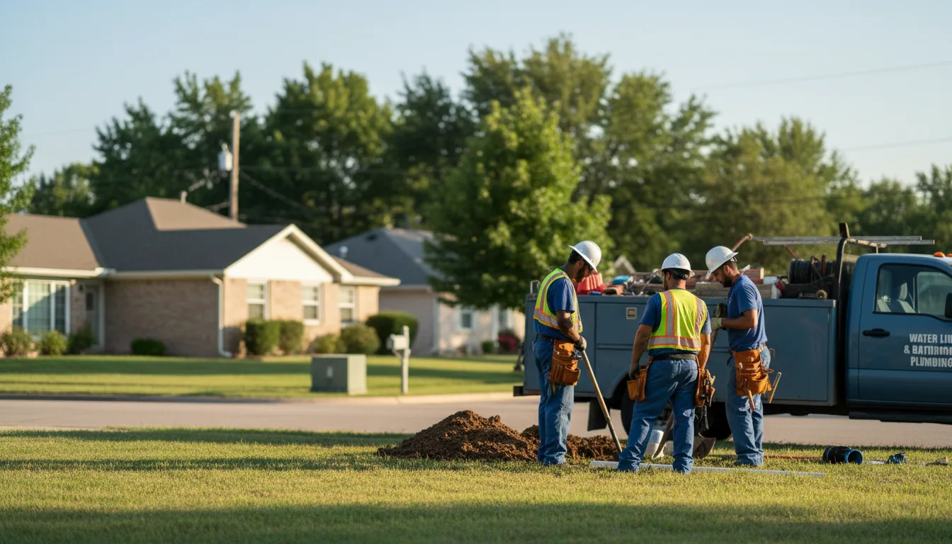 Residential water line and bathroom plumbing service in Lawrence, KS